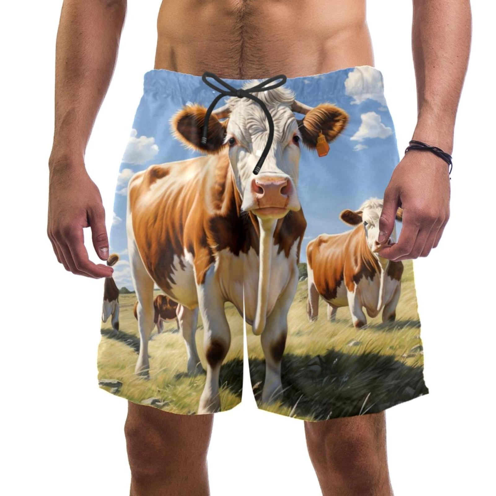 Men's Farm Cows Swim Trunks Quick Dry Boardshorts Bathing Suit Swimwear ...