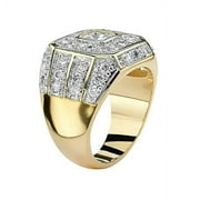 BLISS Men's Fashion 18K Solid Yellow Gold 2.15CT Natural Diamond Wedding Band Rings