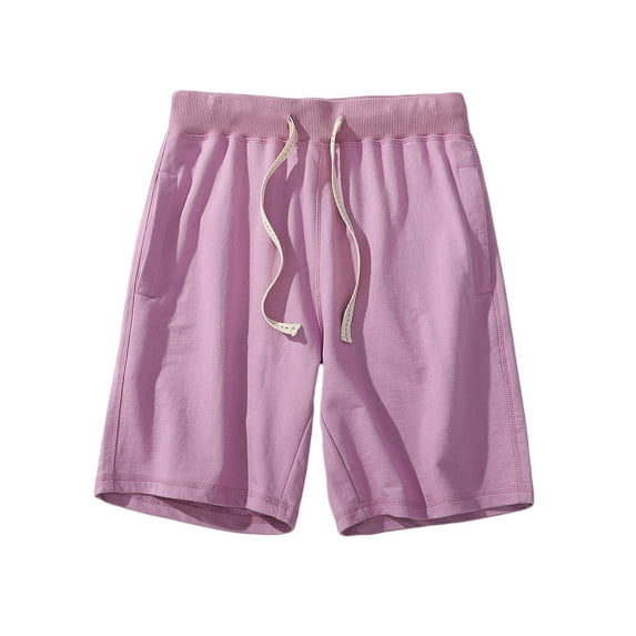 Men's Fashion 2024 Athletic Casual Cargo Shorts Classic Relaxed Fit Drawstring Elastic Waist Breathable Solid Color Cotton Side Pockets Short Pants Sport Shorts with Pockets