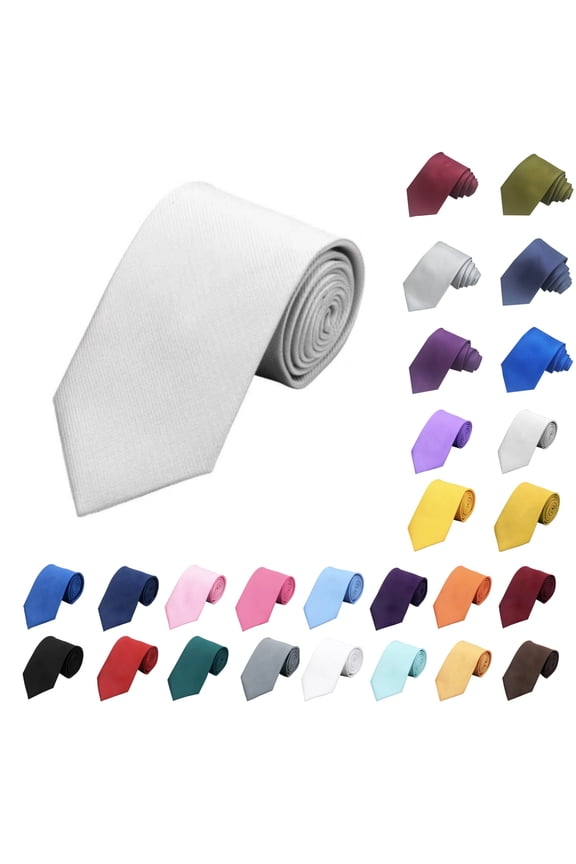 Men's Fashion Business 8cm Formal Wear Solid Color Polyester Silk Hand Tie