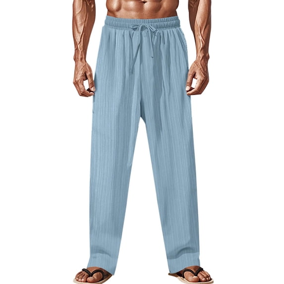 Men's Fashion Cargo Hiking Pants Drawstring Joggers Pants Workout Sweatpants Straight Leg Cargo Pants with Pockets
