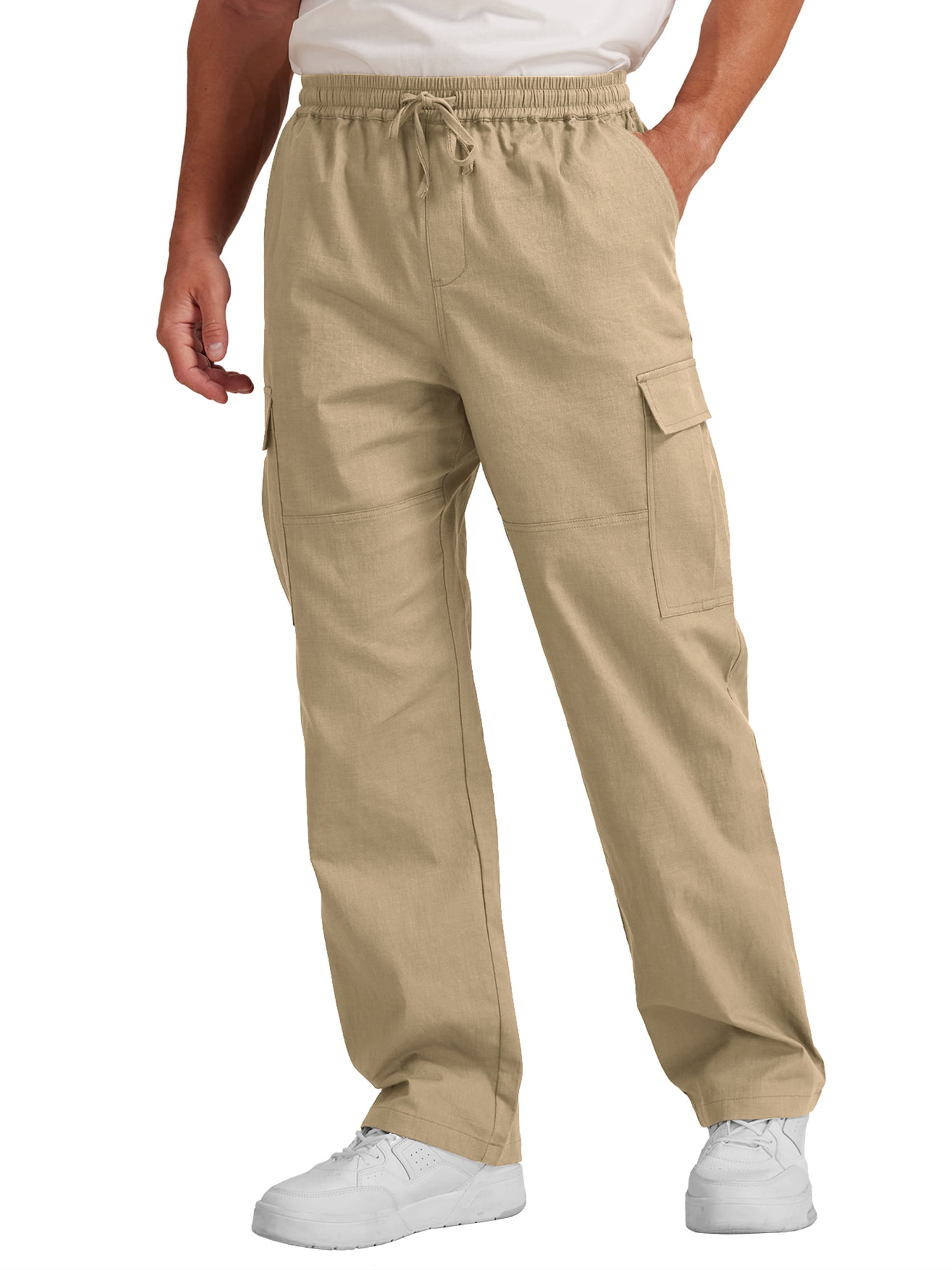 Aayomet Mens Work Pants Men's Sweatpants, EcoSmart Sweatpants for Men,  Men's Lounge Pants with Cinched Cuffs,White 3XL 