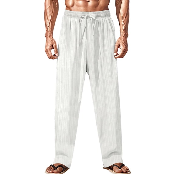 Men's Fashion Cargo Hiking Pants Drawstring Joggers Pants Workout Sweatpants Straight Leg Cargo Pants with Pockets