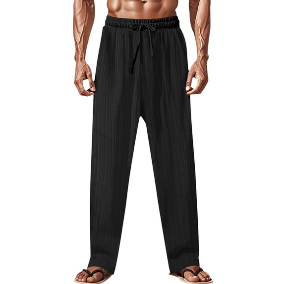 Men's Fashion Cargo Hiking Pants Drawstring Joggers Pants Workout Sweatpants Straight Leg Cargo Pants with Pockets