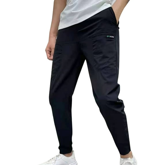 Men's Fashion Cargo Joggers - Elastic Waist Drawstring, Lightweight - Polyester Spandex - Gym/Outdoor/Daily - Sizes 32-37