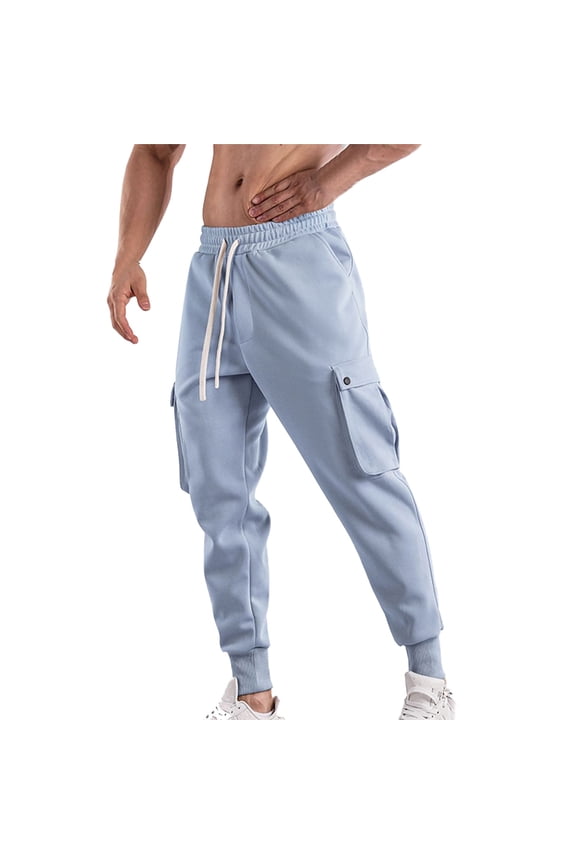 Men's Fashion Cargo Pants - Multi-Pocket Large Size, Polyester, Outdoor/Sports, Sizes M-XXXL (Waist 74-90cm)