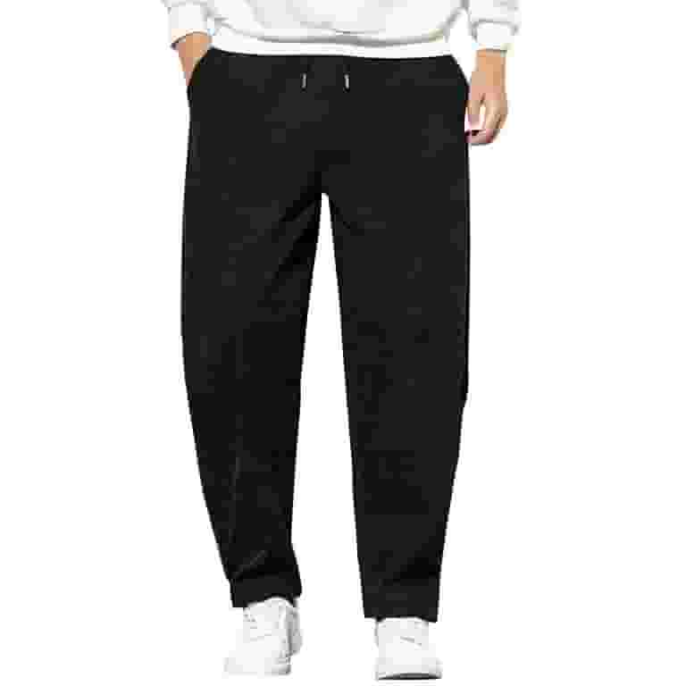 【COLOR iN ID】Corduroy flop color matching pants Men's Fashion Casual Pure Colour Lace Corduroy Pants