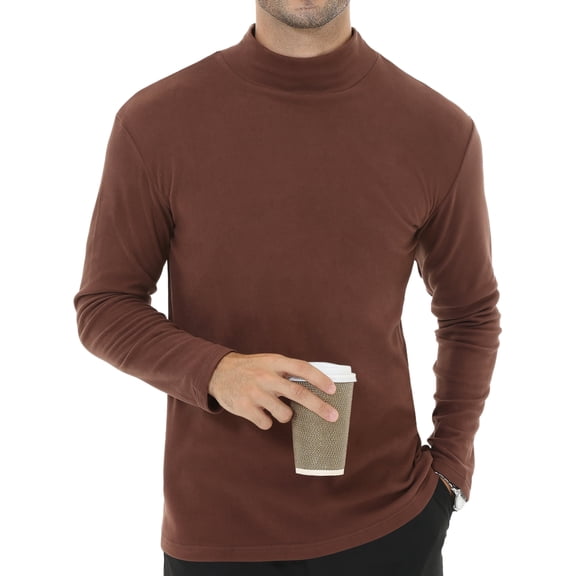Men's Lightweight Pullover Sweatshirt Long Sleeve Casual Knit Top Soft Comfortable Streetwear & Lounge Wear Coffee XL