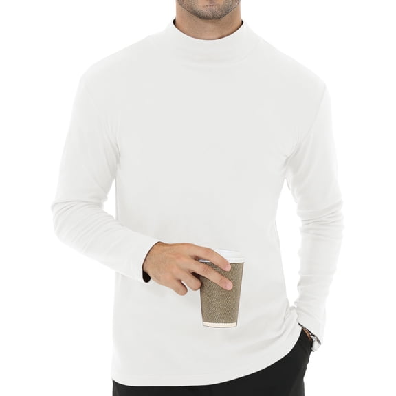 Men's Lightweight Pullover Sweatshirt Long Sleeve Casual Knit Top Soft Comfortable Streetwear & Lounge Wear White L