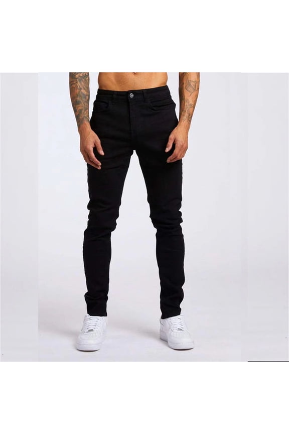 Men's Fashion Casual Slim Fit High Waist Jeans