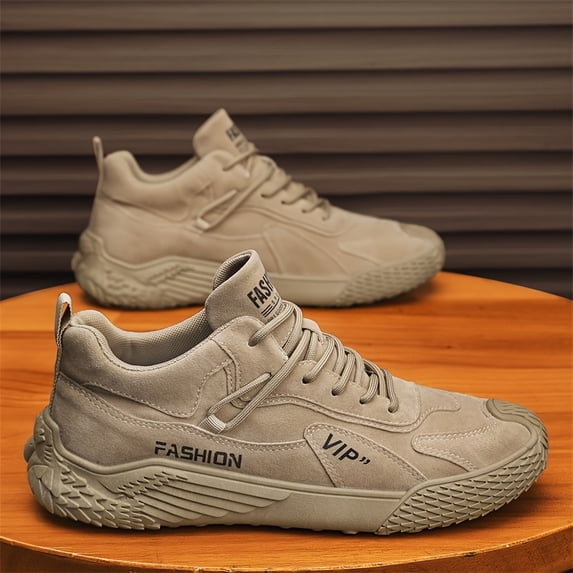 Men's Fashion Casual Sneakers - Lightweight PU Upper with EVA Cushioned Insole, Breathable Fabric Lining & Durable PVC Sole, Round Toe Lace-Up Design for Casual Attire & Sports, All season Footwear