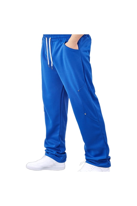 Men's Fashion Casual Straight Pants - Elastic Drawstring Waist - Durable Polyester Material - Hand/Machine Washable - S-XXXL Sizes for Work/Outdoor