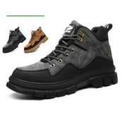 Mens Fashion Classic Work Safety Boots, Indestructible Steel Toe Waterproof Non-Slip More Warm Mens Work Shoes