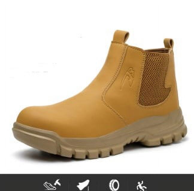 Amv_online Men's Steel Toe Work Boots – Waterproof, Non-Slip, Lace Up, Sizes 6.5-13