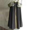 thumbnail image 1 of Men's Fashion Cloak Collar Long Cloak Winter Show Costume Top BlouseMens Corduroy Shacket Short Puffer Jacket Men Hooded Open Front Cardigan, 1 of 2