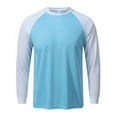 thumbnail image 1 of Men's Fashion Color Blocked Long Sleeve Athletic T Shirt Breathable Workout Top for Running Gym Training Men's Oversized Tshirts Workout T-Shirt, 1 of 5