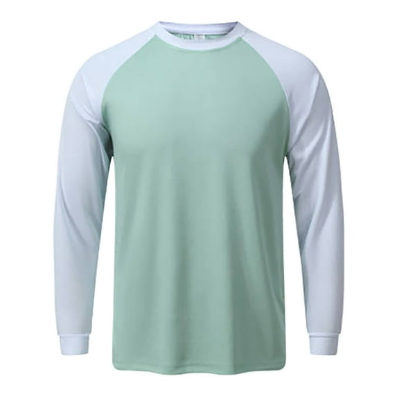 Men's Fashion Color Blocked Long Sleeve Athletic T Shirt Breathable Workout Top for Running Gym Training Men's Oversized Tshirts Workout T-Shirt