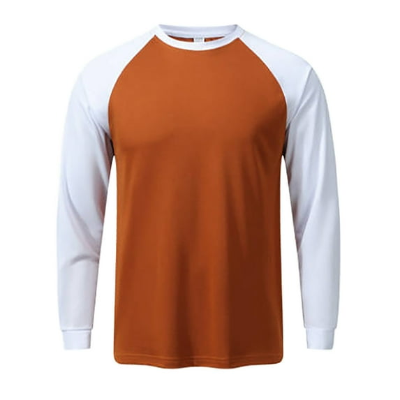 Men's Fashion Color Blocked Long Sleeve Athletic T Shirt Breathable Workout Top for Running Gym Training Men's Oversized Tshirts Workout T-Shirt