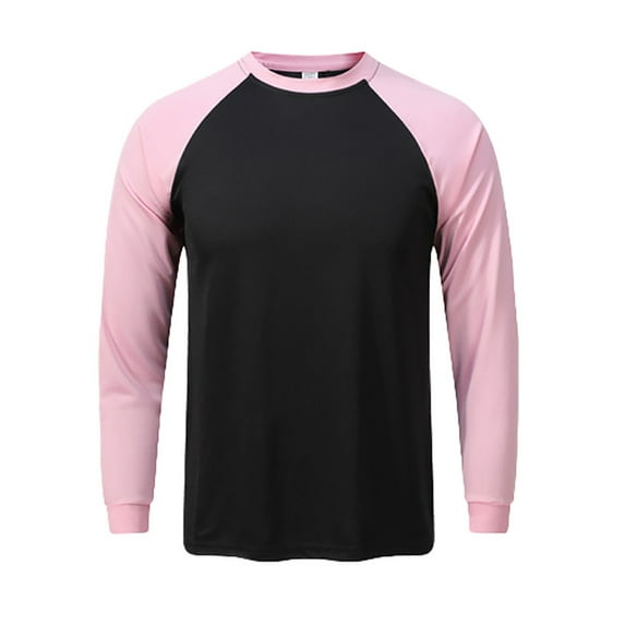 Men's Fashion Color Blocked Long Sleeve Sports T-Shirt Breathable Activewear Top for Gym Running Workout Casual Wear Men's Oversized Tshirts Workout T-Shirt