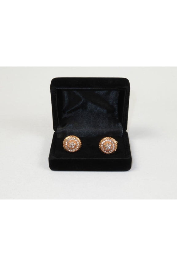 Men's Fashion Cufflinks By J.Valintin Silver/Gold Plated With Crystals JVC-12