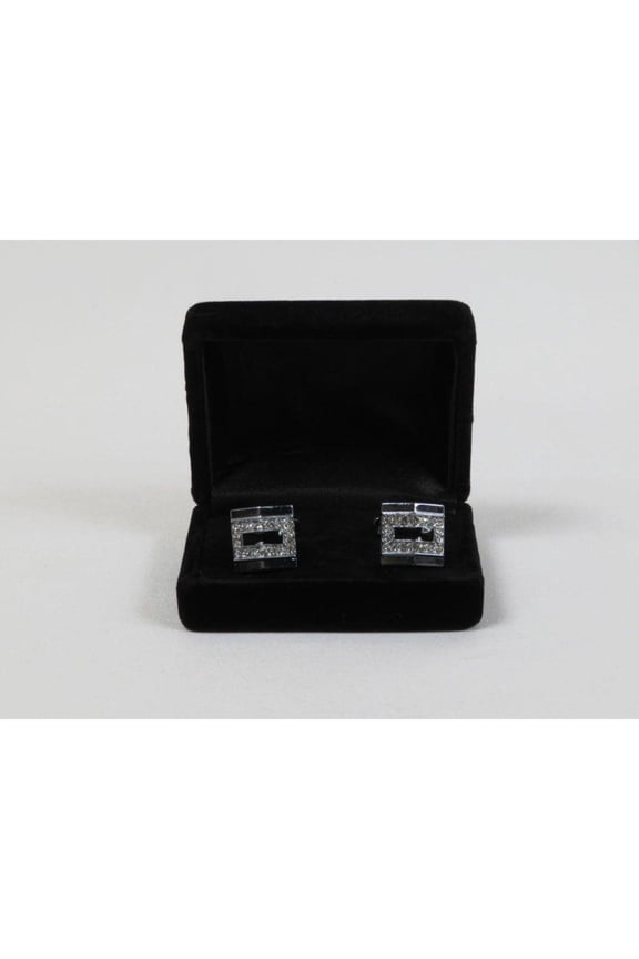 Men's Fashion Cufflinks By J.Valintin Silver/Gold Plated With Crystals JVC-7