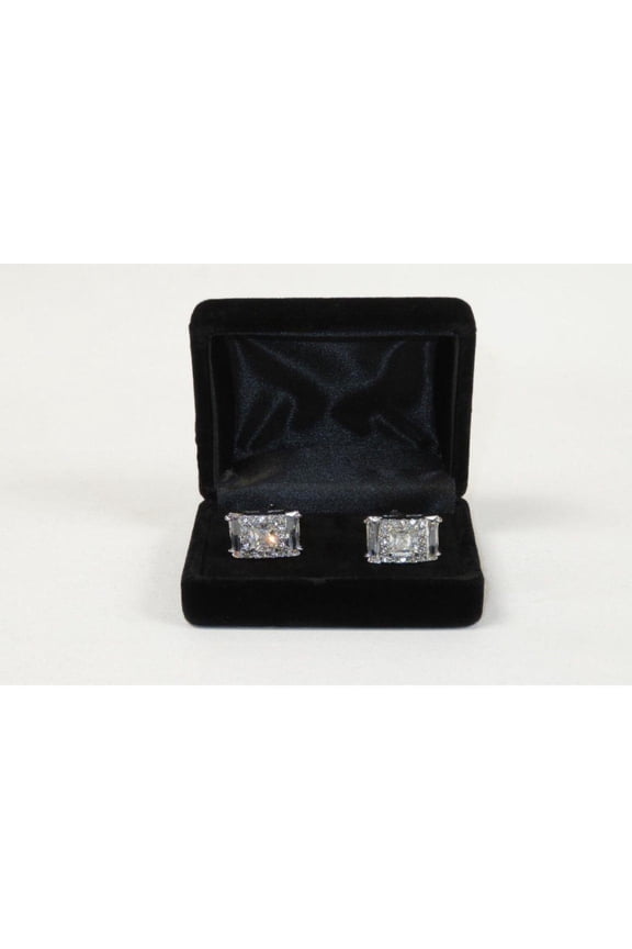 Men's Fashion Cufflinks By J.Valintin Silver/Gold Plated and Stones JVC-1