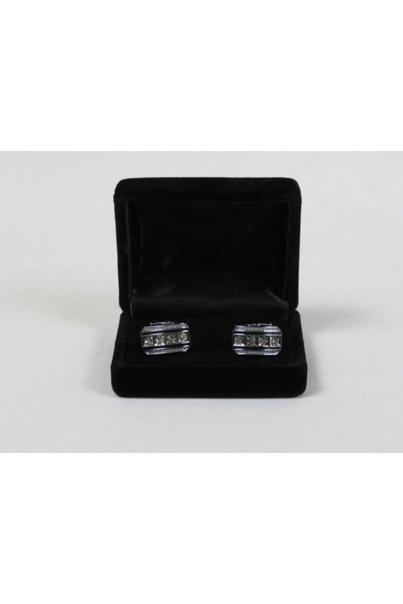 Men's Fashion Cufflinks By J.Valintin Silver/Gold Plated and Stones JVC-3