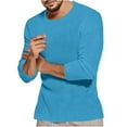 thumbnail image 1 of Men's Fashion Fall Shirts 2024 Men's Casual Crewneck Shirts Classic Basic Long Sleeve Shirt Stylish Solid Color Cotton Tees Tops Fashion Pullover Shirts Slim Fit Lightweight Ribbed Pullover Sweater, 1 of 5