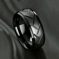 thumbnail image 1 of [Men's Fashion Flower Stainless Ring] 1pc Men's Fashion Stainless Steel Flower Ring Classic Ring,Black,10, 1 of 17