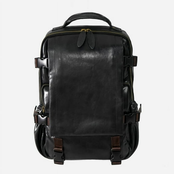 Men's Fashion Handmade Leather Business Backpack,Brown