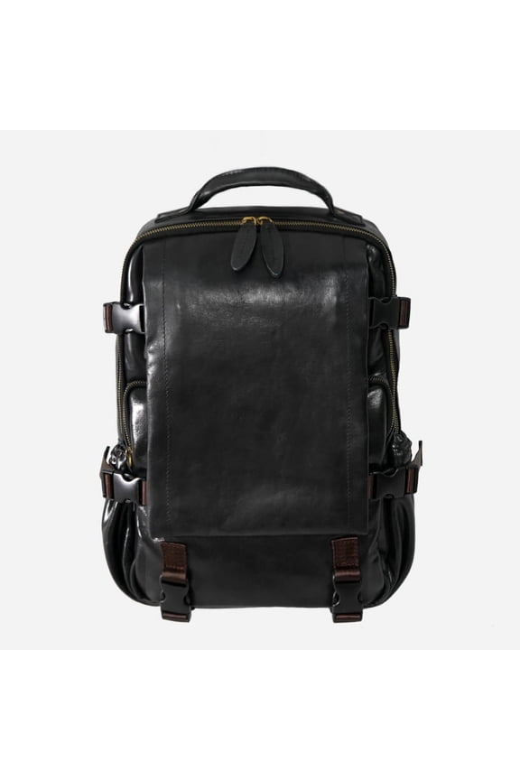 Men's Fashion Handmade Leather Business Backpack,Brown