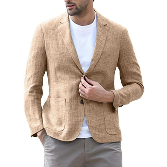 Men's Fashion Hemp Sports Coat - Stylish and Casual Suit Jacket