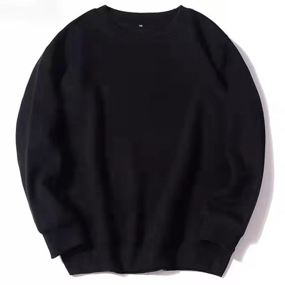 Men's Fashion Hoodies Qiggri Men's Sports Round Collar Pullover Sweatshirt Long Sleeve Solid Hoodie