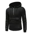 thumbnail image 1 of Men's Fashion Hoodies Qiggri Men's Spring Thin Solid Color Half Zip Drawstring Hooded Casual Sweatshirt, 1 of 5