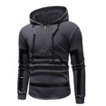 thumbnail image 1 of Men's Fashion Hoodies Qiggri Men's Spring Thin Solid Color Half Zip Drawstring Hooded Casual Sweatshirt, 1 of 5