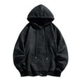 thumbnail image 1 of Men's Fashion Hoodies and Sweatshirts Mens Womens Zip up Hoodies Oversized Sweatshirts, Fall Trendy Outfits, Casual Jackets Drawstring Long Sleeve Coats Black XXL, 1 of 9