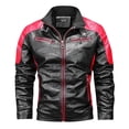 thumbnail image 1 of Men's Fashion Leather Jacket Brushed Warm Tooled Coat for Fall Winter Casual Outerwear, 1 of 2