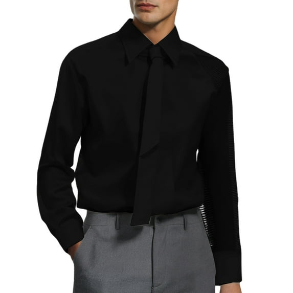 Men's Fashion Long Sleeve Shirt Stylish Formal Wear Comfortable Business Casual Top Elegant Dress Shirt for Men Men's Oversized Tshirts Workout T-Shirt