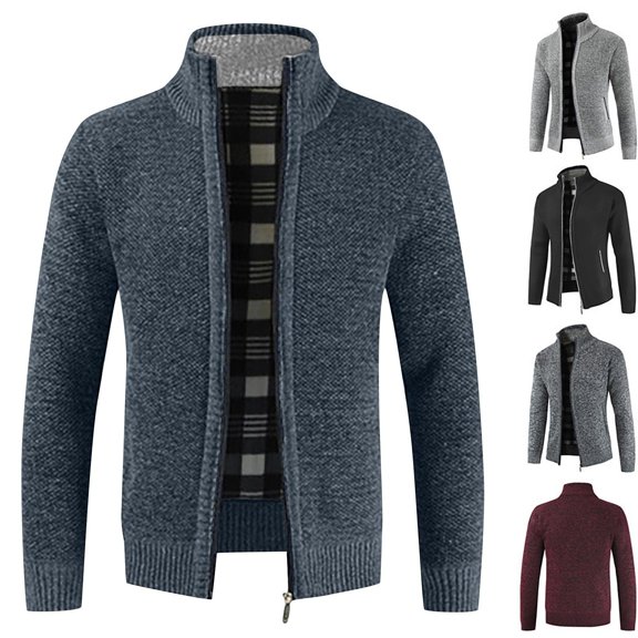Men's Fashion Loose Cardigan with Warm Lapel Hooded Jacket Sweater - Zipper Outerwear for Winter Wear, Christmas Gifts, and Casual Outings, Great for Everyday,Navy,3XL