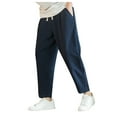 thumbnail image 1 of Men's Fashion Loose Casual Solid Color Nine Point Trousers, 1 of 5