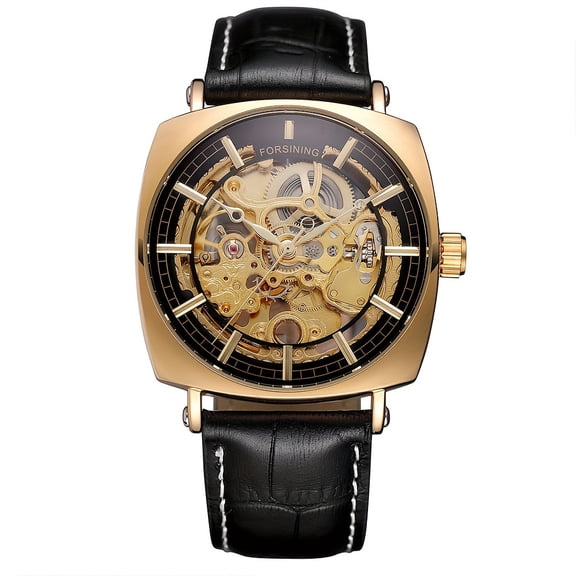 Men's Fashion Luxury Mechanical Watch Genuine Leather Hollow Luminous Waterproof Sports Automatic Mechanical Watch