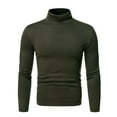 thumbnail image 1 of Men's Fashion Mock Turtleneck T-Shirts Long Sleeve Pullover Sweater Basic Designed Undershirt Slim Fit Top, 1 of 6