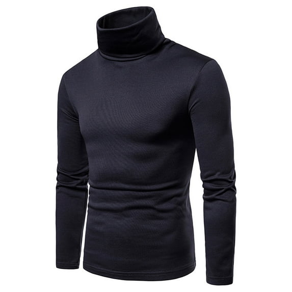 Men's Fashion Mock Turtleneck T-Shirts Long Sleeve Slim Fit Stretch Basic Pullover Dark Gray Size 2XL