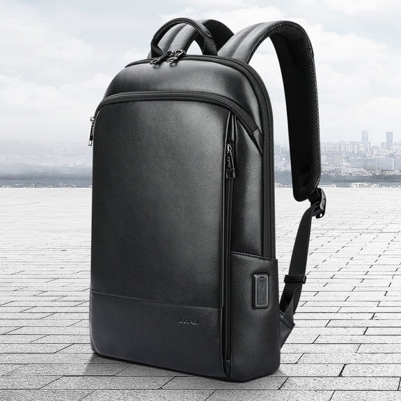 Men's Fashion New Backpack High-end Genuine Leather,Black