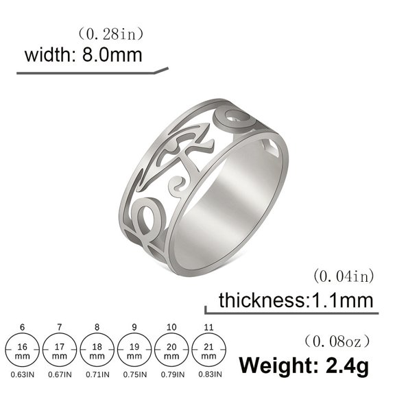Men's Fashion, Personalized And Exaggerated Hollow-out Eye-shaped Stainless Steel Ring