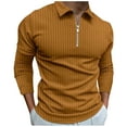 thumbnail image 1 of Men's Fashion Plus Size Long Sleeve Shirts Casual Solid Turndown Pullover Zipper High Elastic Blouse Up to 65% off!, 1 of 5