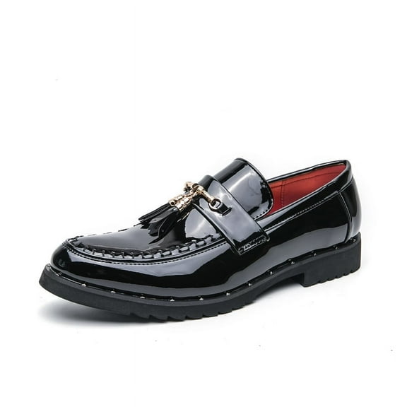 Men's Fashion Pointed Leather Shoes Mens Dress Shoes Casual Business Formal Oxford Derby Dress Leather Sneakers Simple Comfortable Walk Office Loafers Flats Shoes for Men
