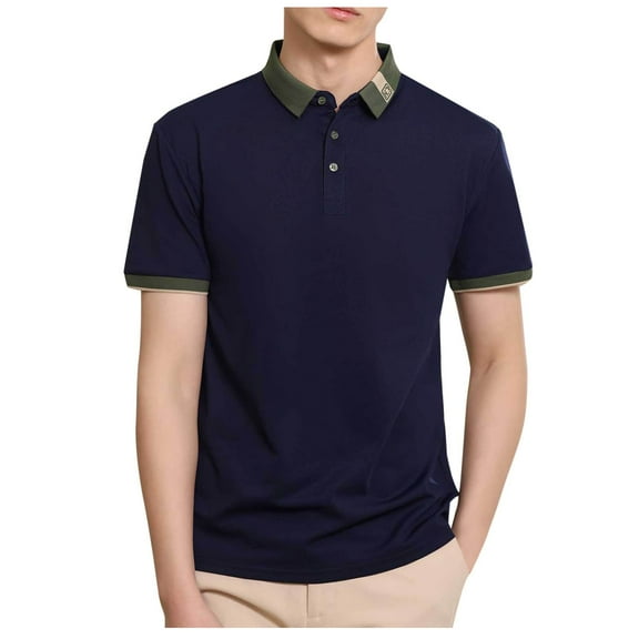 Men's Fashion Shirt Short Sleeve Casual Button Lapel Shirt Business Classic