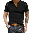 thumbnail image 1 of Puztloy Men's Fashion Polo Shirts Classic Short Sleeve Lightweight Button Cotton T-Shirt Casual Golf Tee Tops with Pocket, 1 of 7