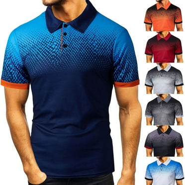 Men's Fashion Polos Shirts Short Sleeve Button Down Shirts Summer Casual Stretchy Collared Shirts